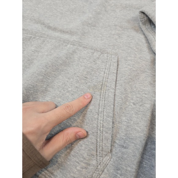 Nike Hoodie Mens Medium Gray Club Fleece Pullover Sweatshirt Swoosh Logo - Picture 3 of 12